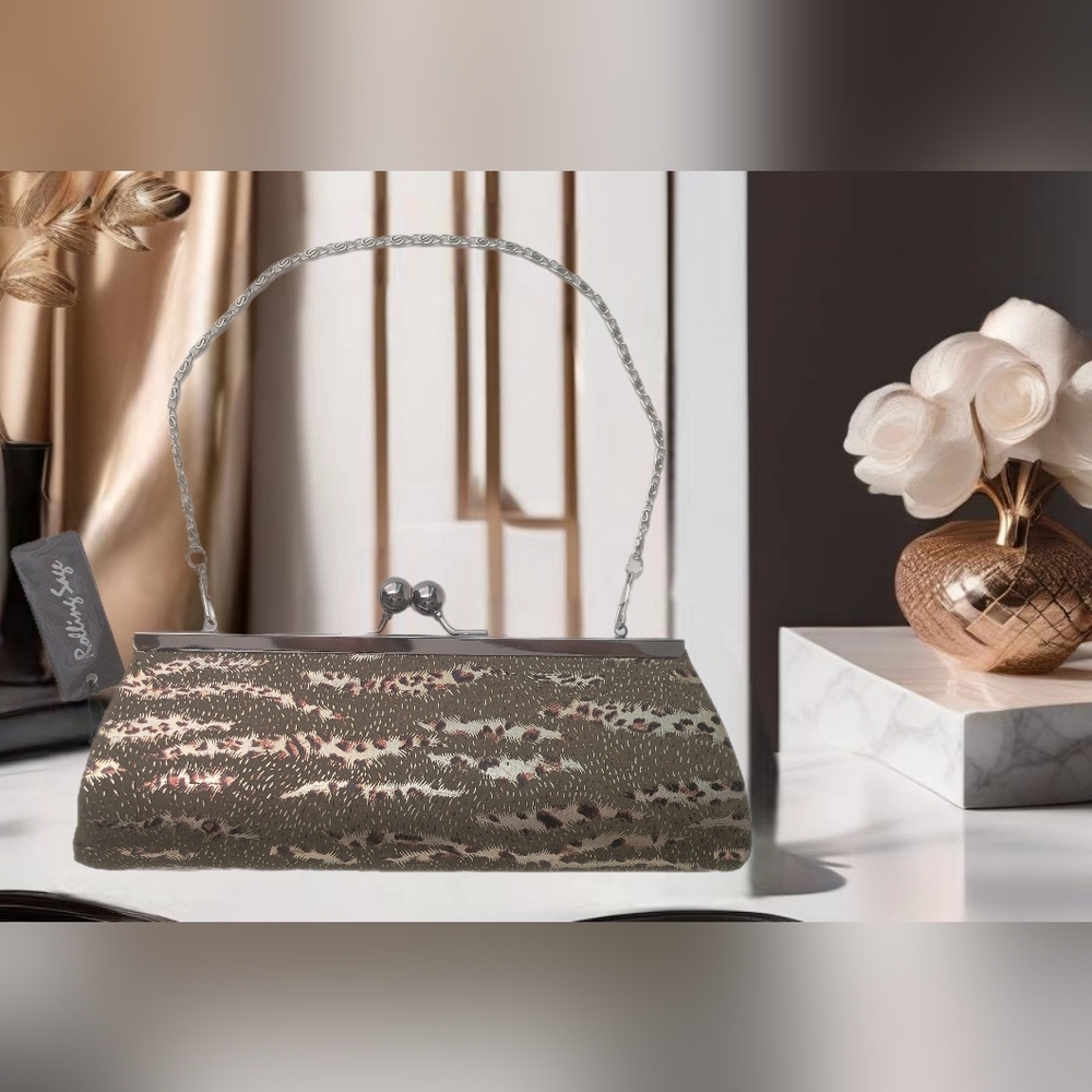 NWT Rolling Sage Leopard Print Evening clutch handbag